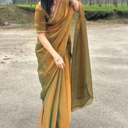 Moda Rapido Mustard Tissue Tussar Sarees-image-68