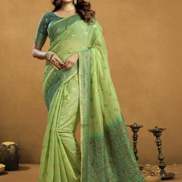 MAHALASA Ethnic Motifs Zari Pure Cotton Saree-image-6