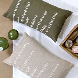ANWYN Olive Green & Beige Set of 2 Floral Rectangle Cushion Covers-12