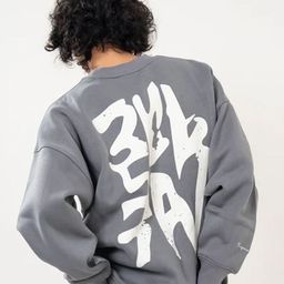 Peach Unisex Graphic Printed Round Neck Oversized Sweatshirt-picture-8