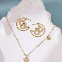 SOHI Gold-Plated Giorno-Clover Jewellery Set-picture-44
