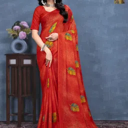KANOODA Pack of 2 Ethnic Motifs Printed Pure Georgette Sarees-picture-1