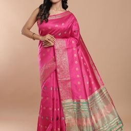 House of Pataudi Woven Design Jacquard Zari Banarasi Saree-picture-27