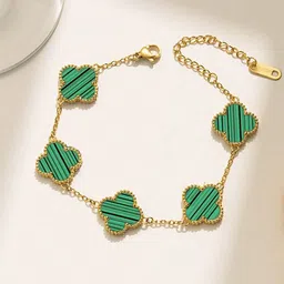 Jewels Galaxy Stainless Steel Gold-Plated Link Bracelet-30