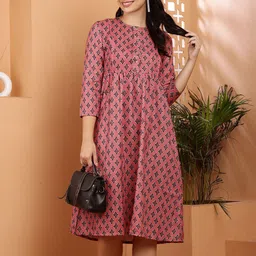 RIG-TIE Tribal Print Fit & Flare Dress-image-76