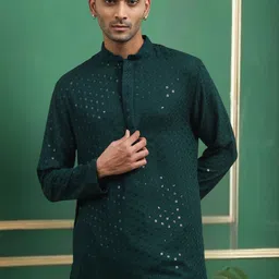 TATTVA Men Embroidered Thread Work Brocade Kurta-picture-4