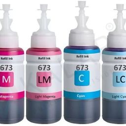 kalar Ink Ep T673 / 673 Compatible For EP.... L805,L1800,L800,L850,L810,L18050 Black + Tri Color Combo Pack Ink Bottle-image-96