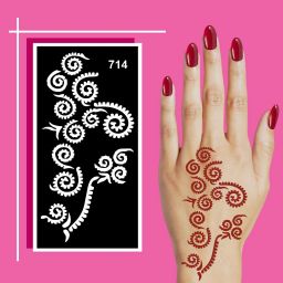 Traditional Finger Flower Mehndi Stencil Sticker With Artistic Petals-image-19