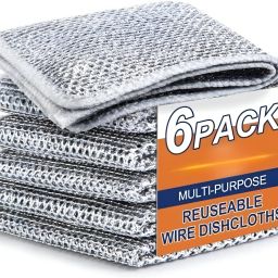 Non-Scratch Wire Dishcloth & kitchen, Easy Rinsing,Reusable,Sinks Wet and Dry Iron Cleaning Cloth-image-4