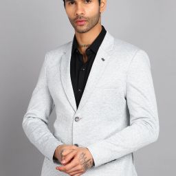 Men Self Design Single Breasted Casual Blazer-image-49