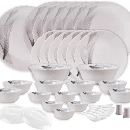 Pack of 37 Opalware Dazzle Black Doddle 37 Pcs Dinner Set-image-50