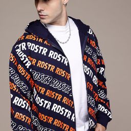 The Roadster Lifestyle Co. Brand Logo Typography Printed Hooded Pure Cotton Sweatshirt-image-11