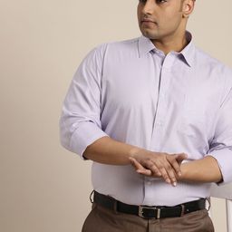 Sztori Plus Size Pure Cotton Striped Formal Shirt-image-12