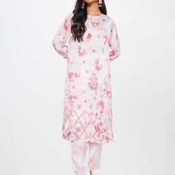 Global Desi Floral Printed Kurta With Palazzos-picture-34