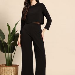 Mast & Harbour Textured Raglan Sleeve Top & Trousers Co-Ord Set-picture-19