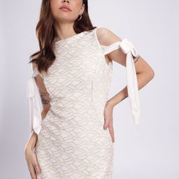 Stylecast X Hersheinbox Sequined Embellished Boat Neck Tie-Up Detailed Maxi Dress-image-4