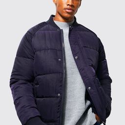 boohooMAN Stand Collar Padded Jacket-image-74