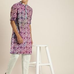 Taavi Men Dabu Ethnic Motifs Printed Kurta with Trousers-picture-53
