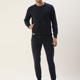 Sports52 wear Solid Round Neck Pullover Sweatshirt With Joggers-image-124