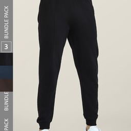 XYXX Set Of 3 Solid Regular Fit Joggers-image-5