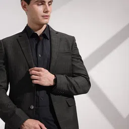 INVICTUS Men Checked Slim-Fit Single-Breasted Formal Blazer-55