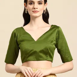 flaher Satin Readymade Saree Blouse-image-55