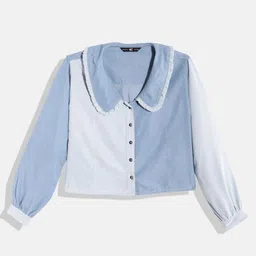 DressBerry Teen Girls Colourblocked Shirt Style Top-image-65