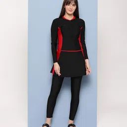 Aarika Women Colourblocked Nylon Full Coverage Swimming Bodysuit-image-26