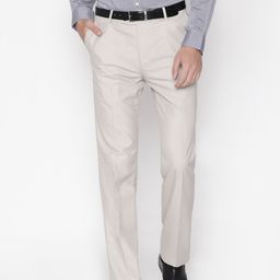 Arrow Men Beige Smart Regular Fit Solid Formal Trousers-image-33