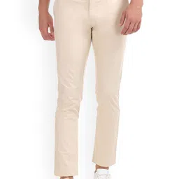 GANT Men Beige Slim Fit Solid Regular Trousers-picture-35
