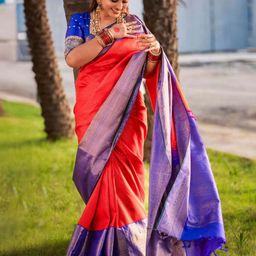 HERE&NOW Floral Woven Design Pure Silk Kanjeevaram Saree-image-67