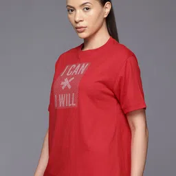 HRX by Hrithik Roshan Typography Printed Training T-shirt image 4