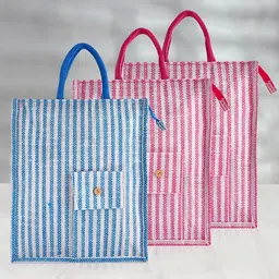 Kuber Industries Pack of 3 Striped Handheld Bag image 1