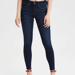 AMERICAN EAGLE OUTFITTERS Women Blue Regular Fit Mid-Rise Stretchable Jeans-picture-32