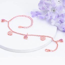 GIVA 92.5 Sterling Silver Crocus Heart Flexible fit Bracelet for Women-image-46
