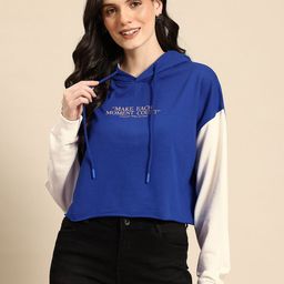 Mast & Harbour Contrast Sleeves Hooded Sweatshirt-image-7