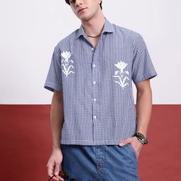 Kook N Keech Elevated Basics Seersucker Checked Shirt-image-83