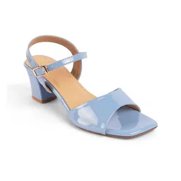 Tresmode Women Leather Block Sandals with Buckles-13