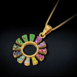 Joyalukkas Gold 22K Spectrum Spray Locket Pendant for Women-image-11