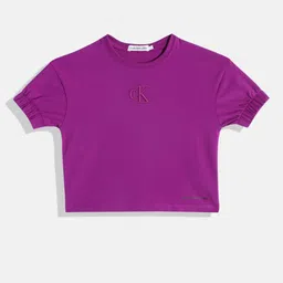 Calvin Klein Girls Embroidered Brand Logo T-shirt-picture-31