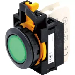 IDEC CW Series Flash Silhoutte Switch Pilot Light Round Flat Type and 22 mm Dia, CW1P-1EQMG-18