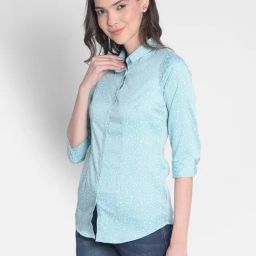 Crimsoune Club White Floral Print Shirt-image-93