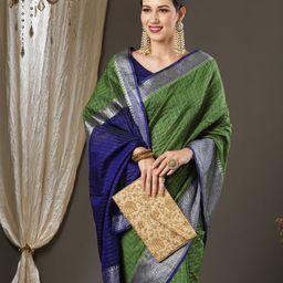 Mitera Checked Zari Silk Cotton Saree-picture-22