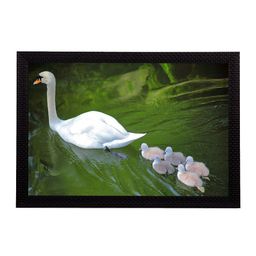 eCraftIndia Multicoloured Swans UV Wall Art-image-9