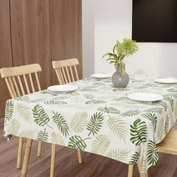 Star Weaves Green Floral Waterproof 6-Seater Table Cover-41