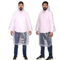 Allextreme Rain Poncho Hooded Raincoat Transparent Color Free Size for Men and Women, EXPN08C (Set of 3)-image-6