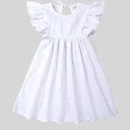 LULU & SKY Girls Solid Flutter Sleeve Fit & Flare Dress-picture-24