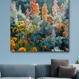 Myntra Elegant Homes Blue & Yellow Floral and Botanical Canvas Wall Art-image-13