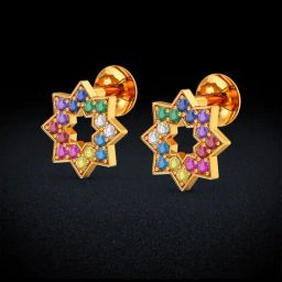 Joyalukkas Gold 22K Prism Beam Stud Earrings for Women-image-56