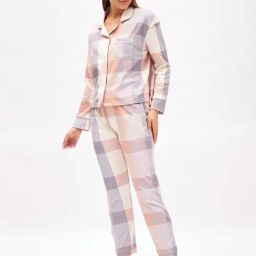 Sweet Dreams Purple & Cream Printed Shirt Pyjama Set-image-14
